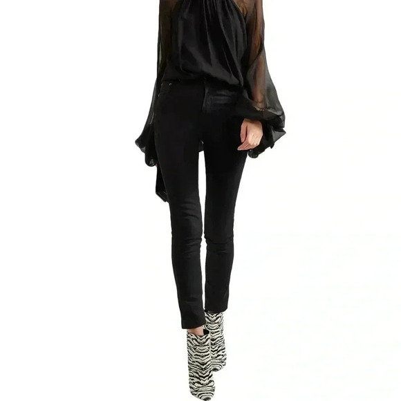 Saint Laurent Sz 7 black / white zebra print heel booties - Picture 3 of 11